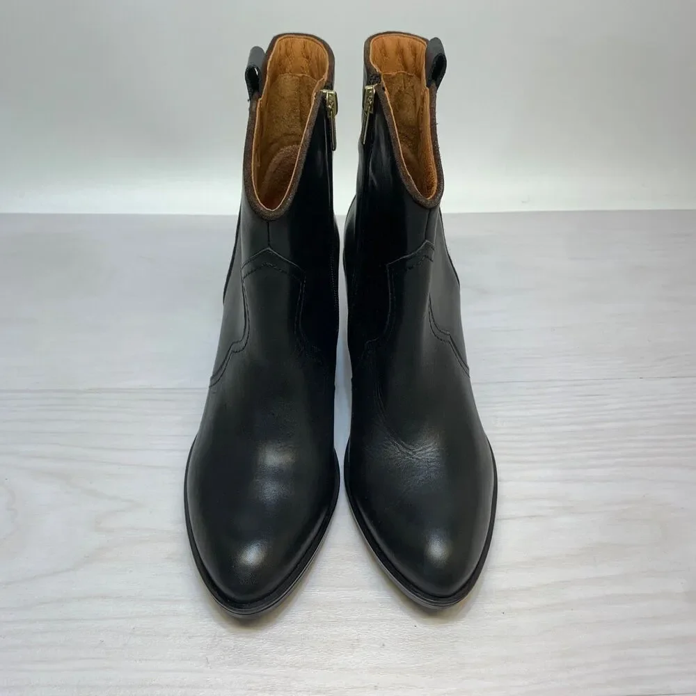 Pikolinos‎ Rioja W74-8957 Block Heel Western Bootie Black Leather NEW Size 41